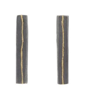 Shaesby: 22K inlay long bar stud earring