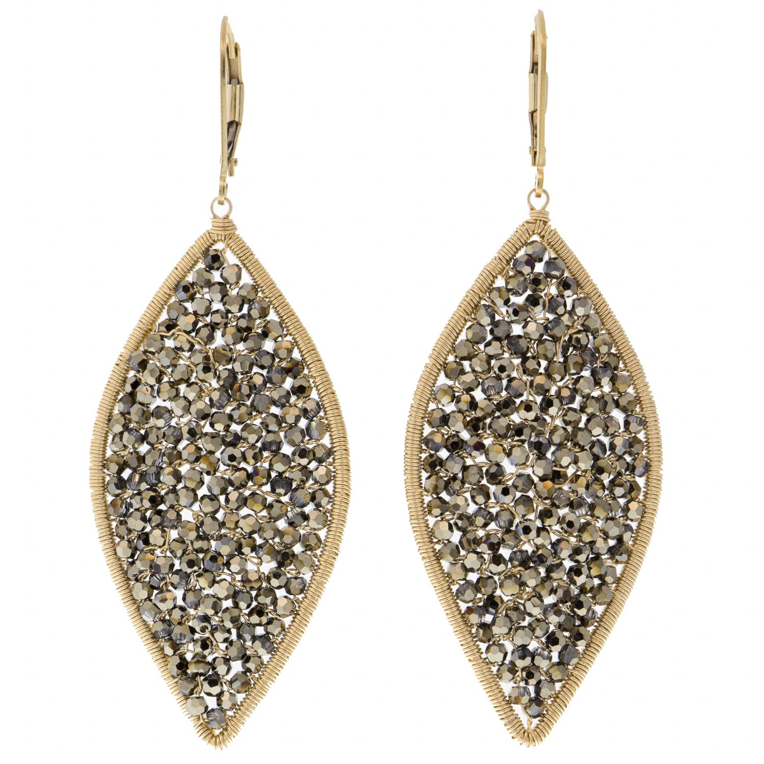 Dana Kellin: Earrings, Celestial, Large, Black Swarovski crystals.