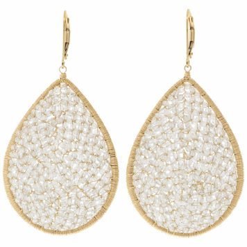 Dana Kellin: Earrings, Rosalind, Gold fill, Swarovski crystals.