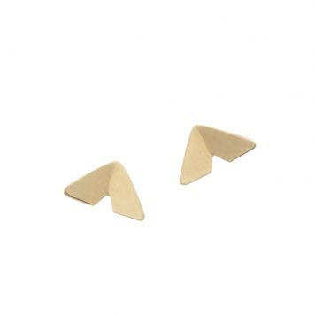Kaylin Hertel: 14K yellow gold small origami stud earring