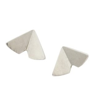 Kaylin Hertel: Sterling silver large origami stud earrings