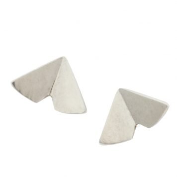 Kaylin Hertel: Sterling silver large origami stud earrings