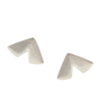 Kaylin Hertel: Sterling silver medium origami stud earrings