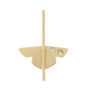 Kaylin Hertel: 14K yellow gold single lotus stud with diamond