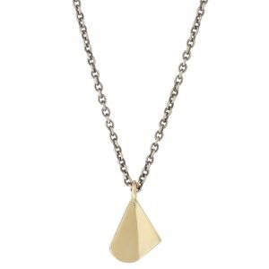 Kaylin Hertel: Oxidized sterling silver and 14K gold mixed metal flicker necklace 16"
