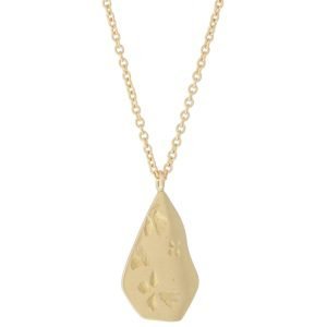 Kaylin Hertel: Metal Petal Pendant 14K Yellow Gold Necklace