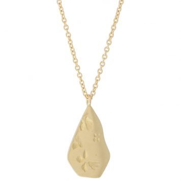 Kaylin Hertel: Metal Petal Pendant 14K Yellow Gold Necklace