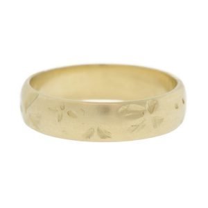 Kaylin Hertel: Wide Petal Print Band 14K yellow gold sz 6