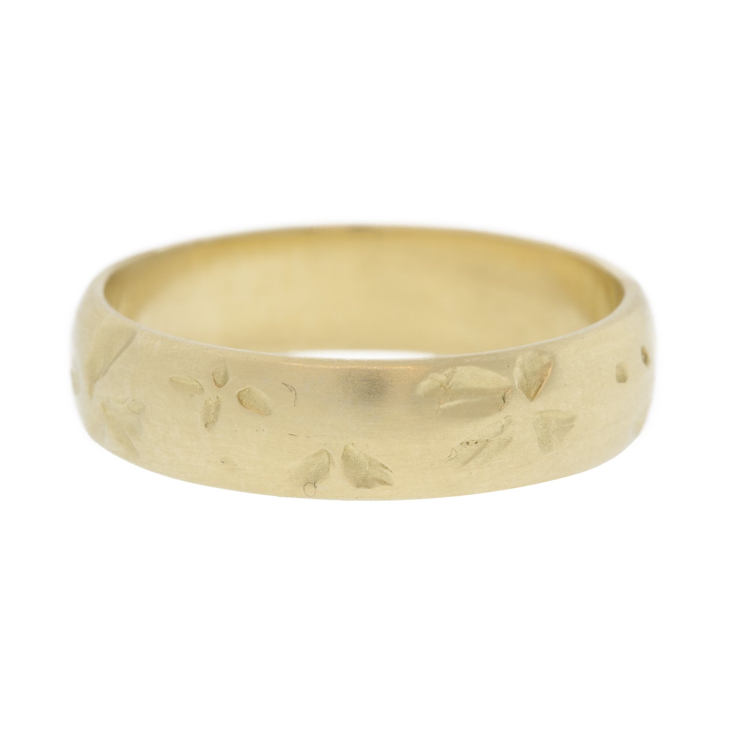 Kaylin Hertel: Wide Petal Print Band 14K yellow gold sz 6