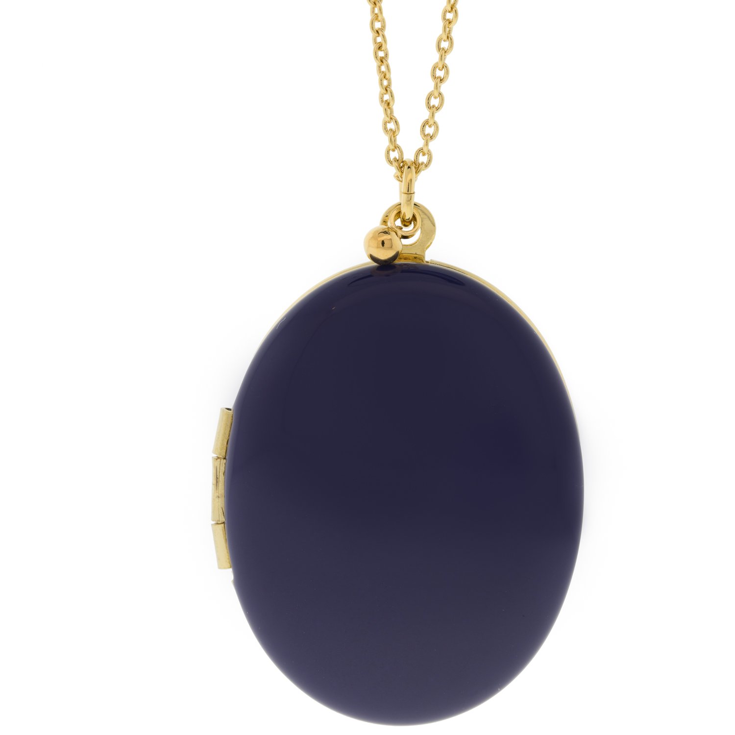 Trois Petits Points: Dark navy long locket Necklace