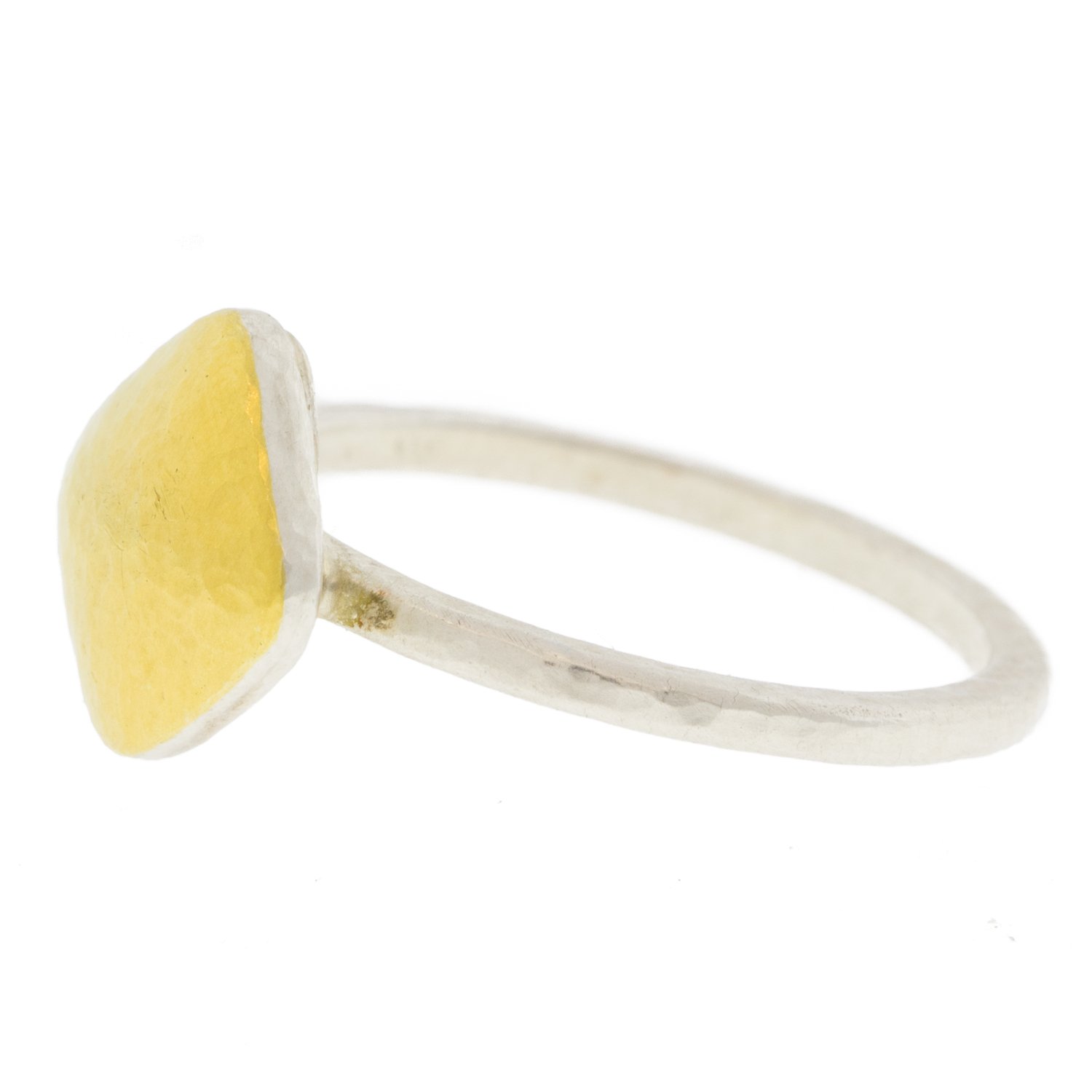 Gurhan: Small Pointed Brandy Ring in SS Layered w/ 24k Gold