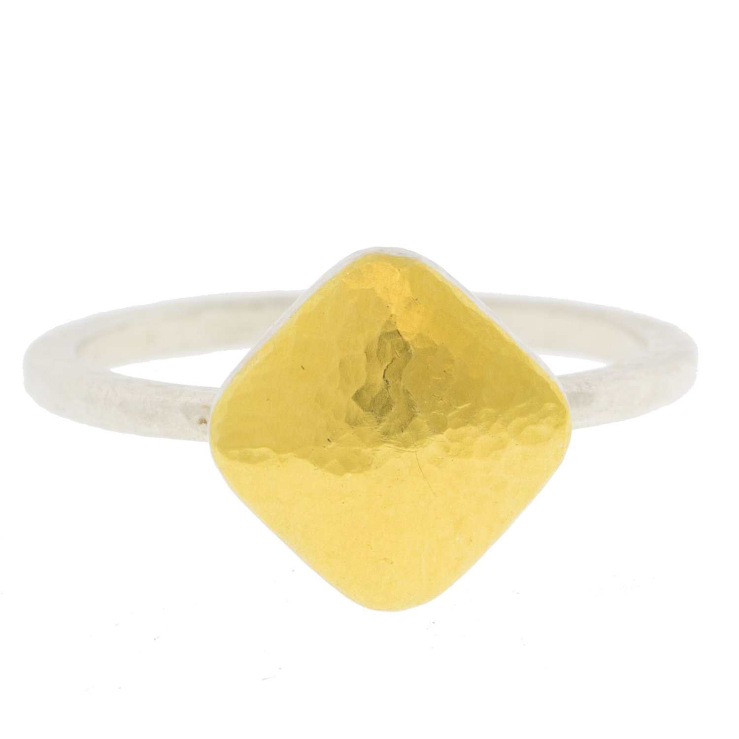 Gurhan: Small Pointed Brandy Ring in SS Layered w/ 24k Gold