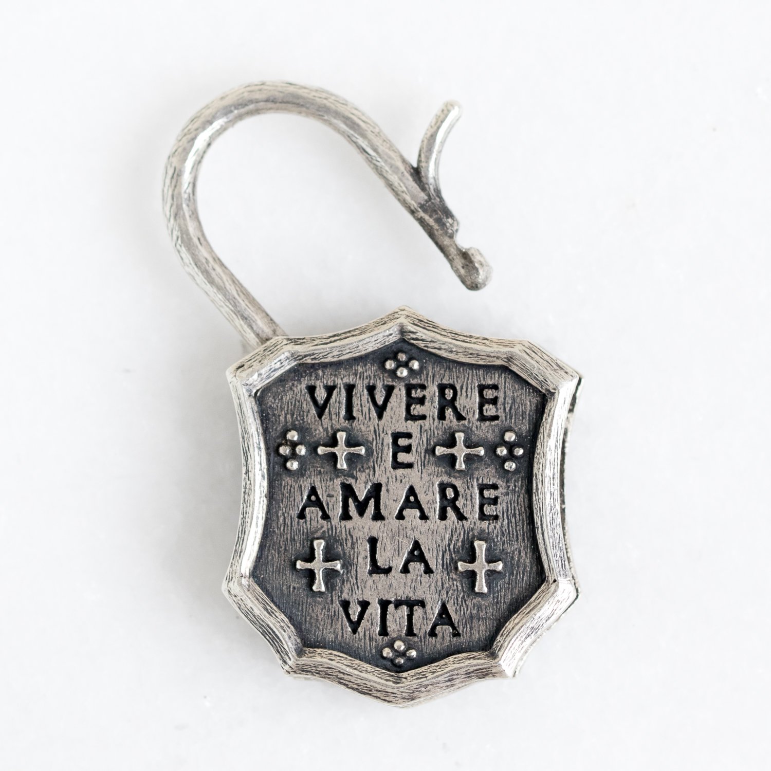 Erica Molinari Trunk Show: ss/18k pink sapphire padlock "live and love life" 1.19cts