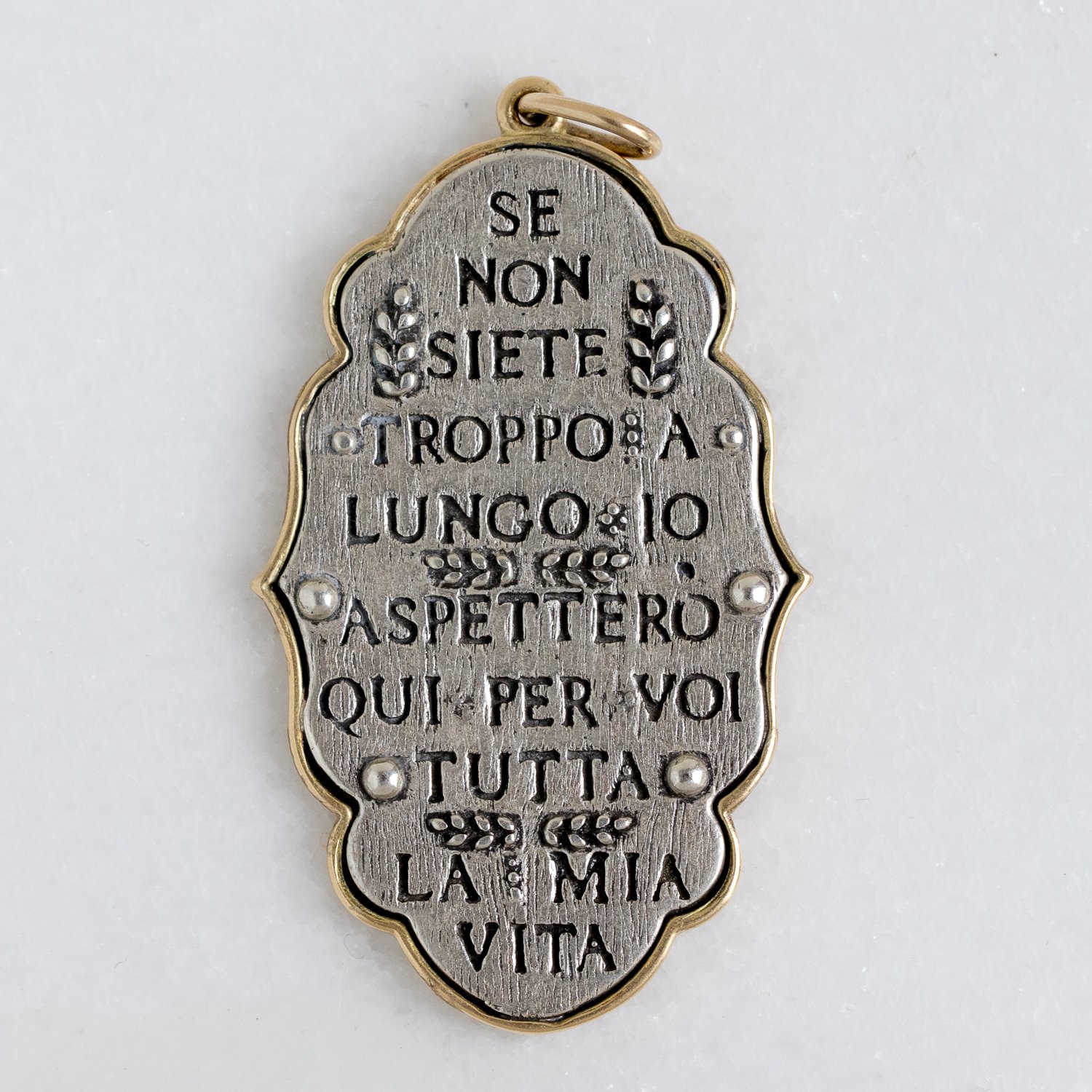 Erica Molinari Trunk Show: SS/18k large swallow & flower charm "if you are not to long, i will wait here for you all my life" oscar wilde