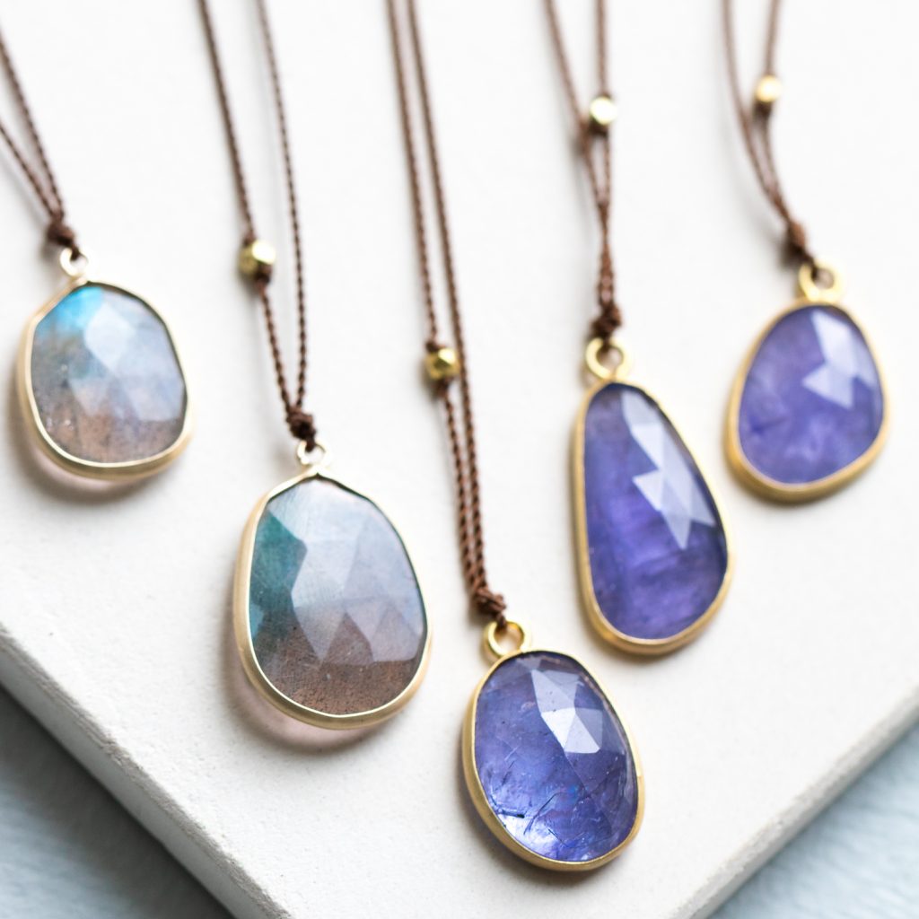 Labradorite and Tanzanite necklaces by Margaret Solow