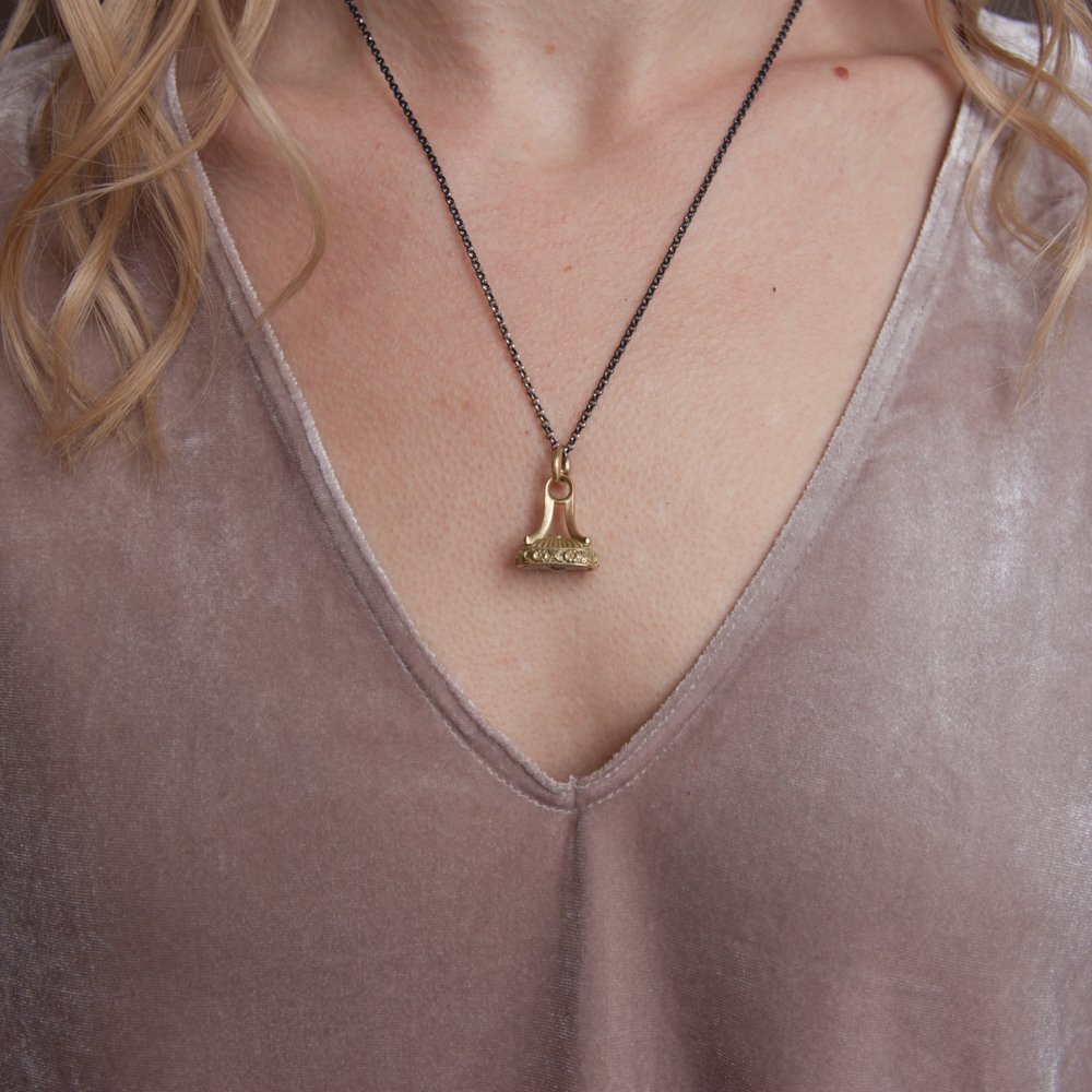 Erica Molinari Trunk Show: 18k wax fob w ss sacred heart seal