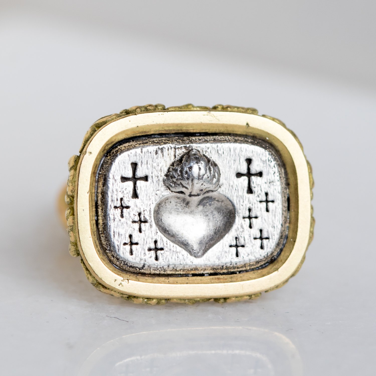 Erica Molinari Trunk Show: 18k wax fob w ss sacred heart seal