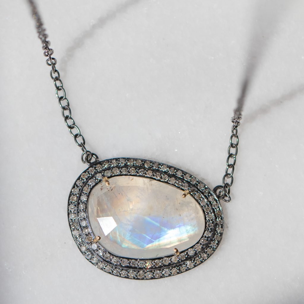 Rainbow Moonstone Necklace by Robindira Unsworth