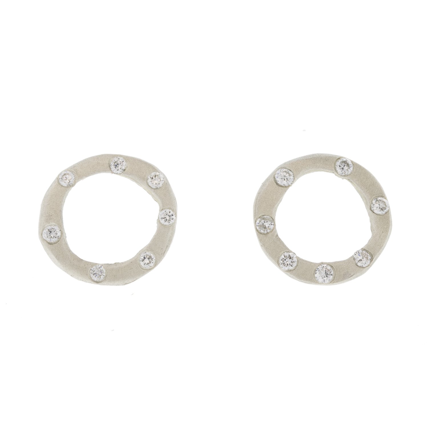 Saundra Messinger: medium open orb posts with 14 diamonds .14tcw