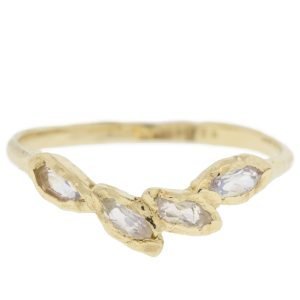 Misa Jewelry: Petal moonstone ring 14k yellow gold