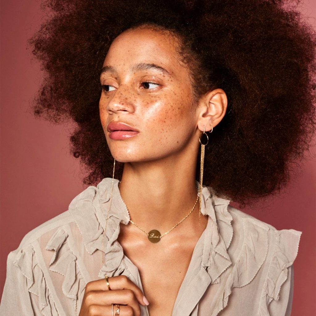 Gold Bitch Necklace by Sweet Pea Jewellery