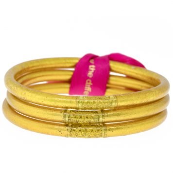 BuDhaGirl: Bangles, Serenity prayer, Gold,  All weather, Set of 3