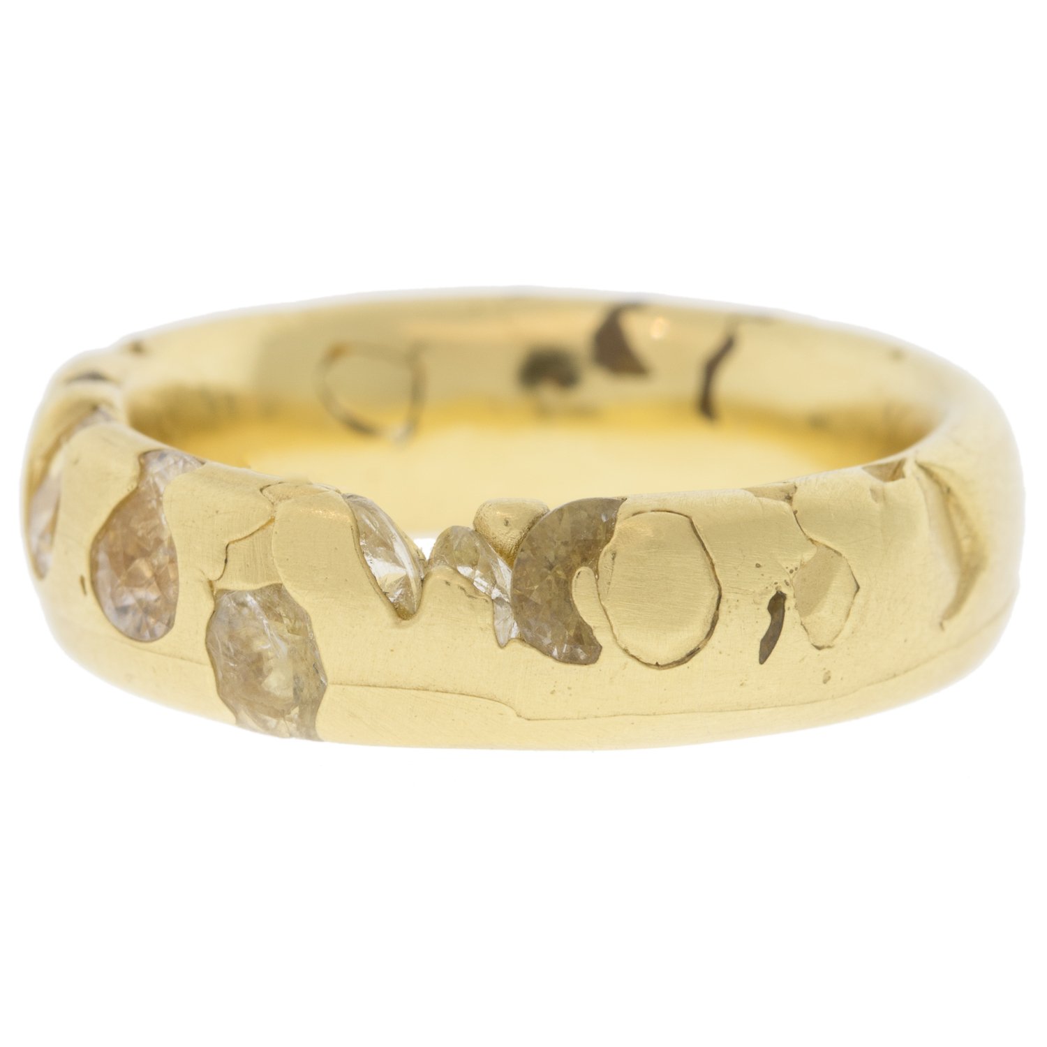 Polly Wales: White Sapphires Crystal Ring Wide