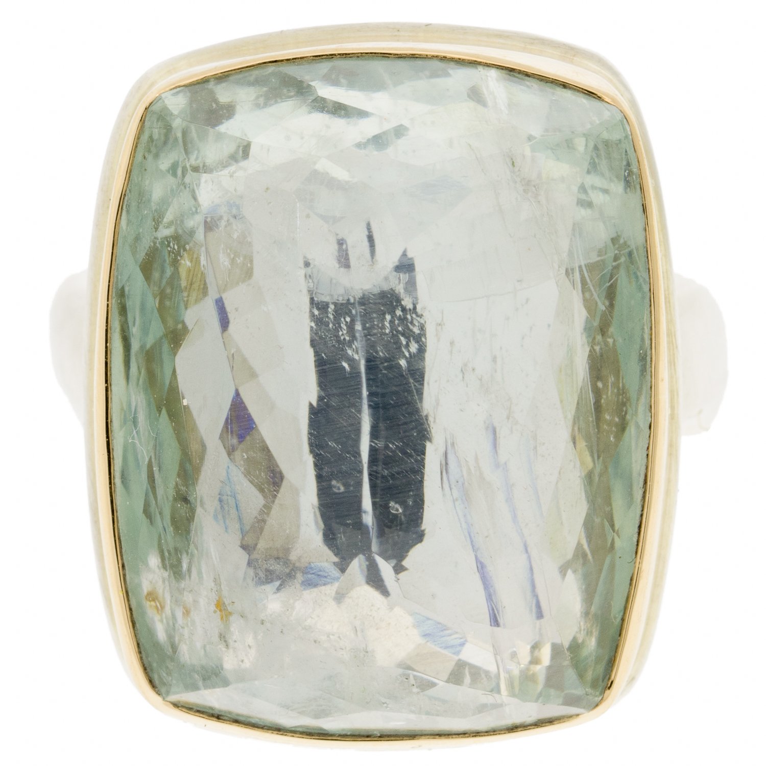 gold and silver ring with aquamarine by jewelry designer jamie joseph