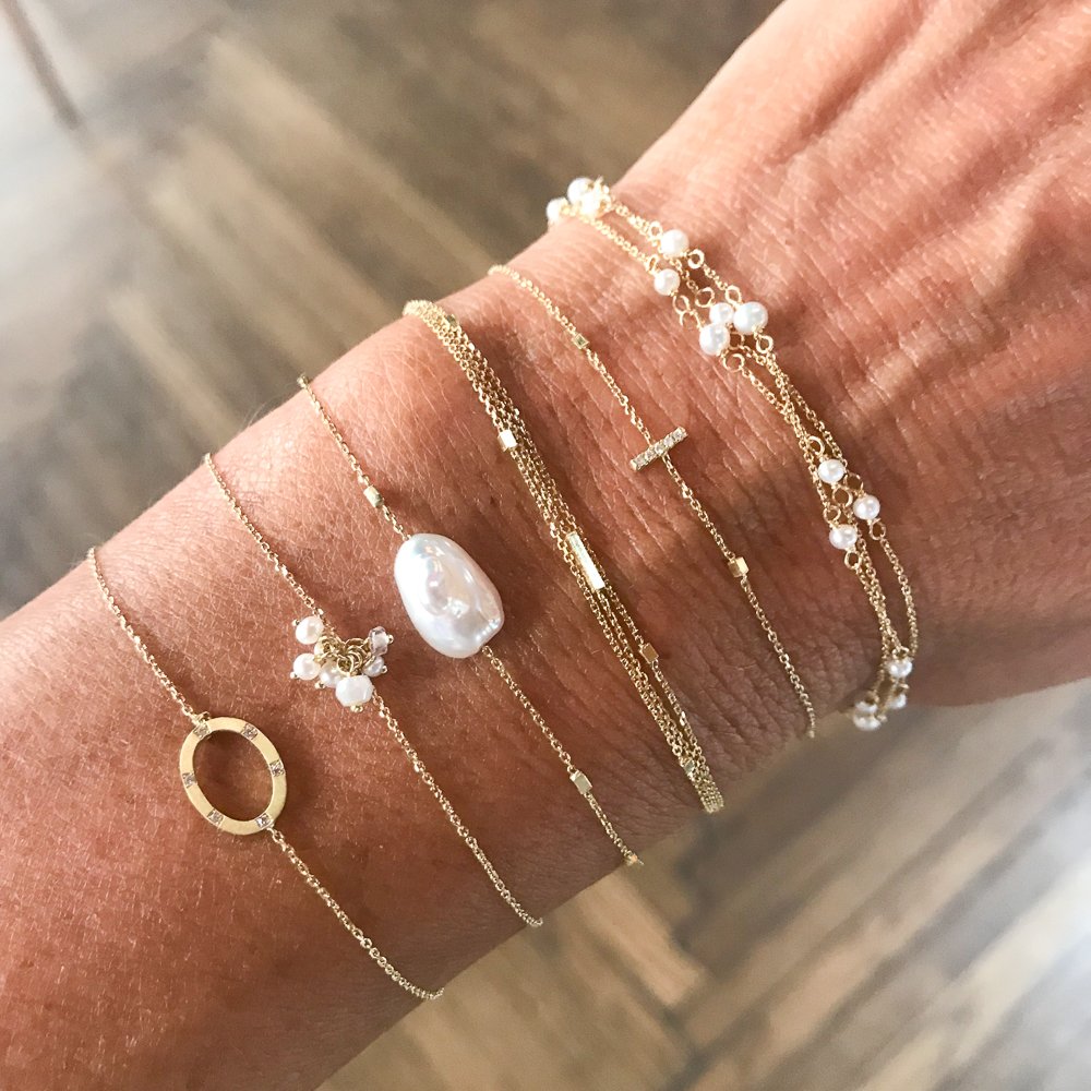 gold chain bracelets by jewerly designer Sweet Pea Jewellery