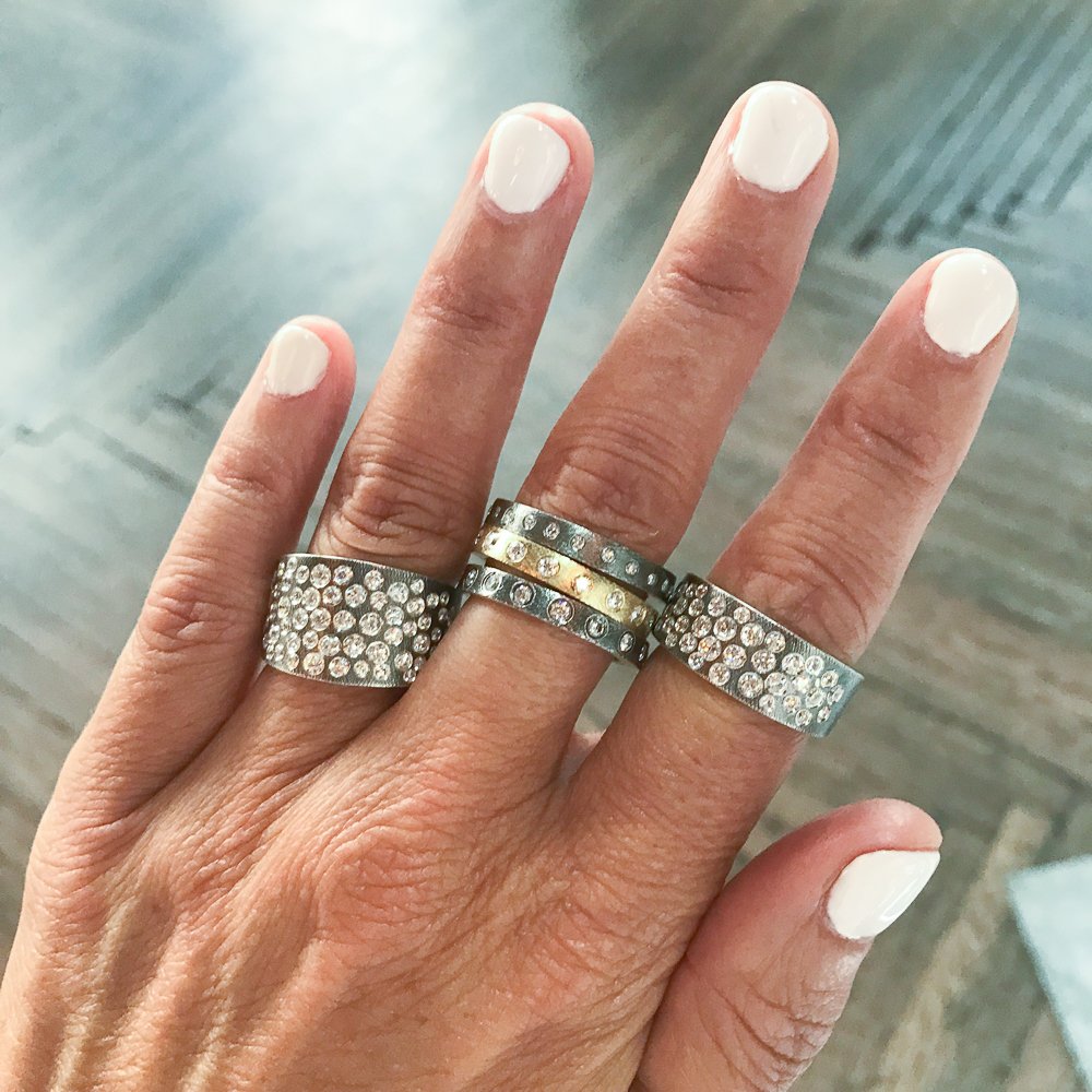 diamond rings by jewelry designer Rene Escobar