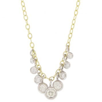 gold necklace with diamonds by jewelry designer jude frances