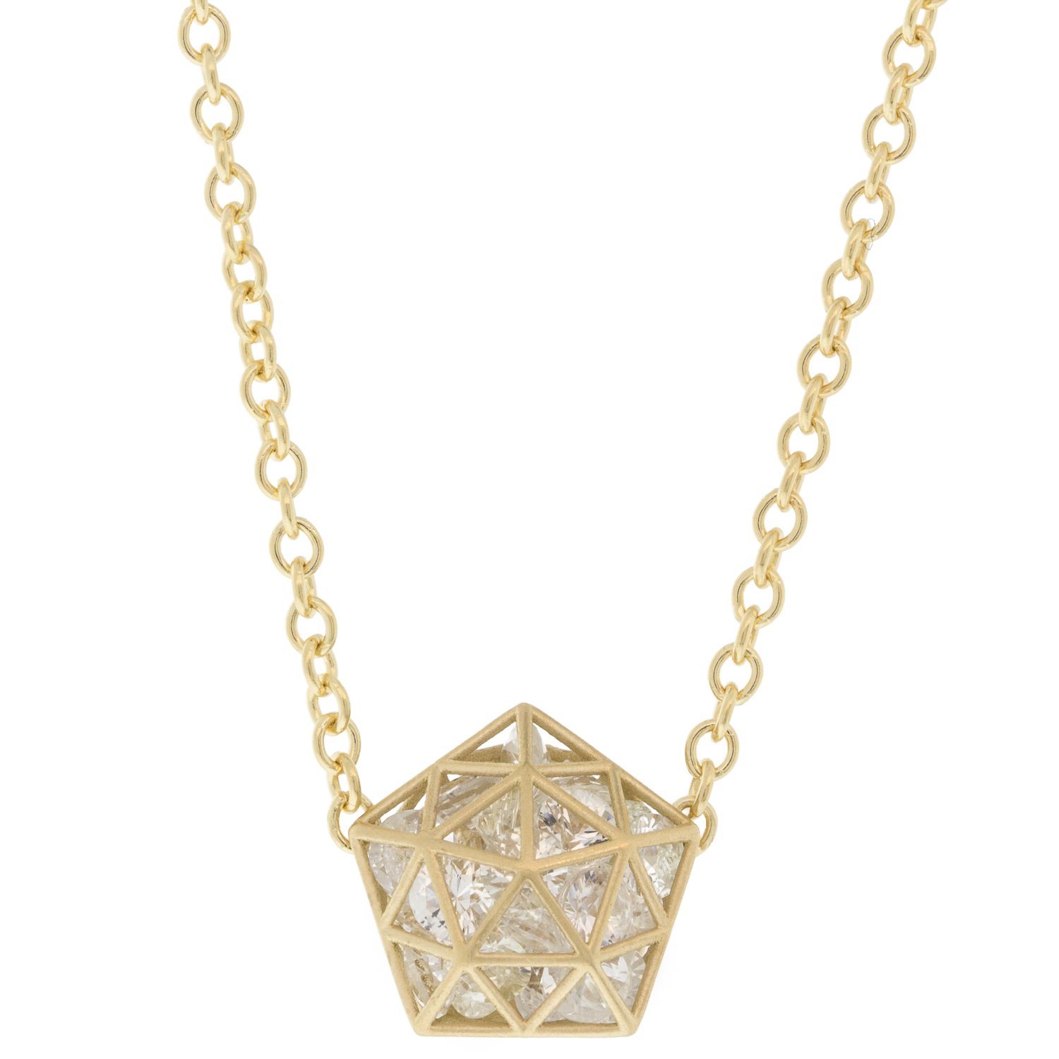 gold necklace with white sapphires by jewelry designer roule & co