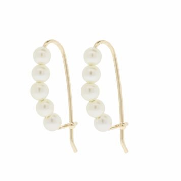 Mizuki: 14K earring 3mm akoya pearl baby safety pin