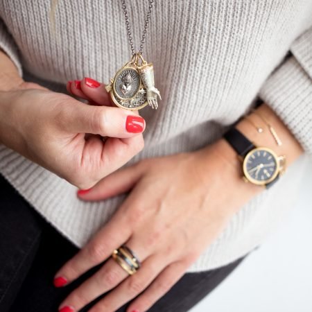 sterling silver and 14K yellow gold charms by jewelry designer Erica Molinari