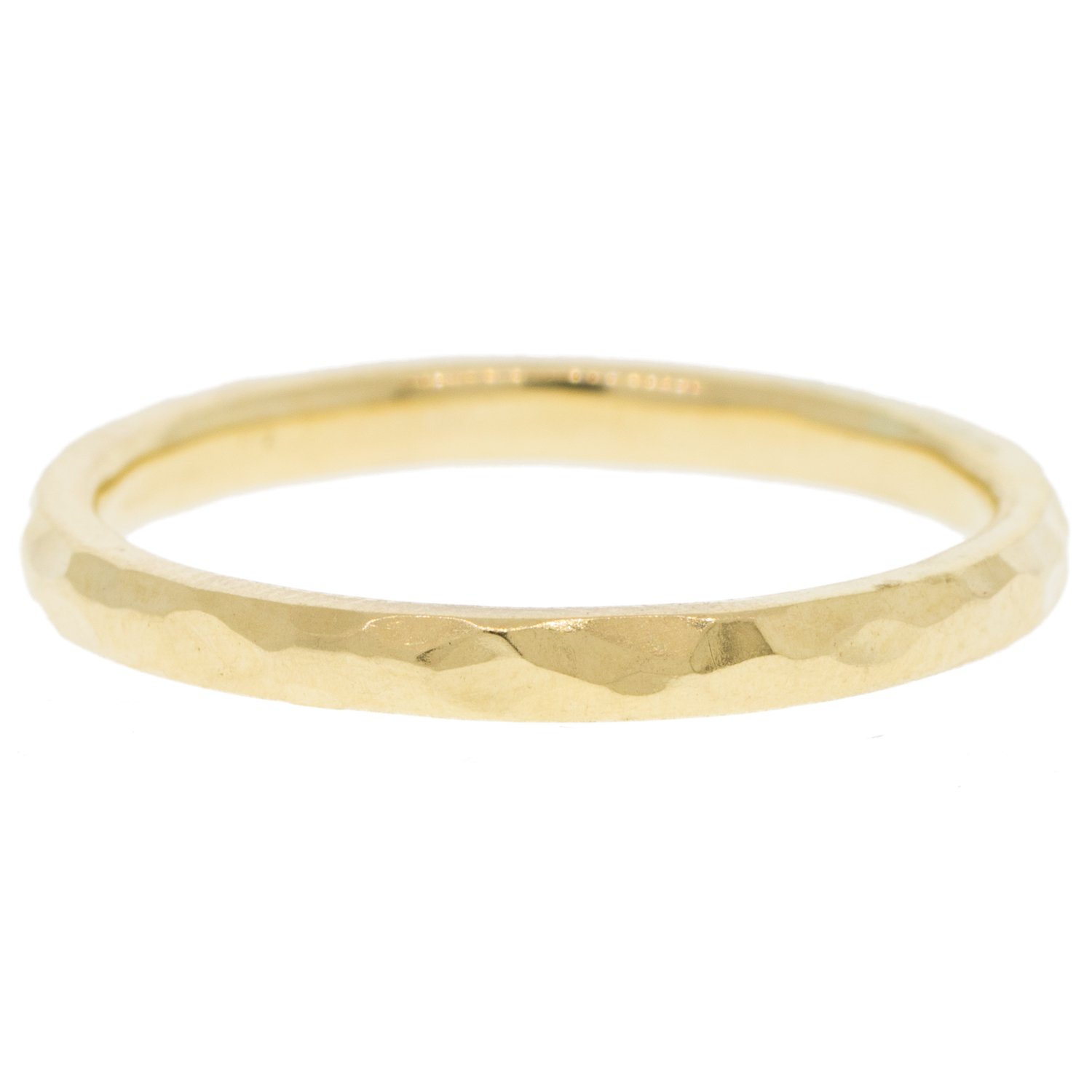 Alison Shiboski: 14K yellow gold shiny hammered band