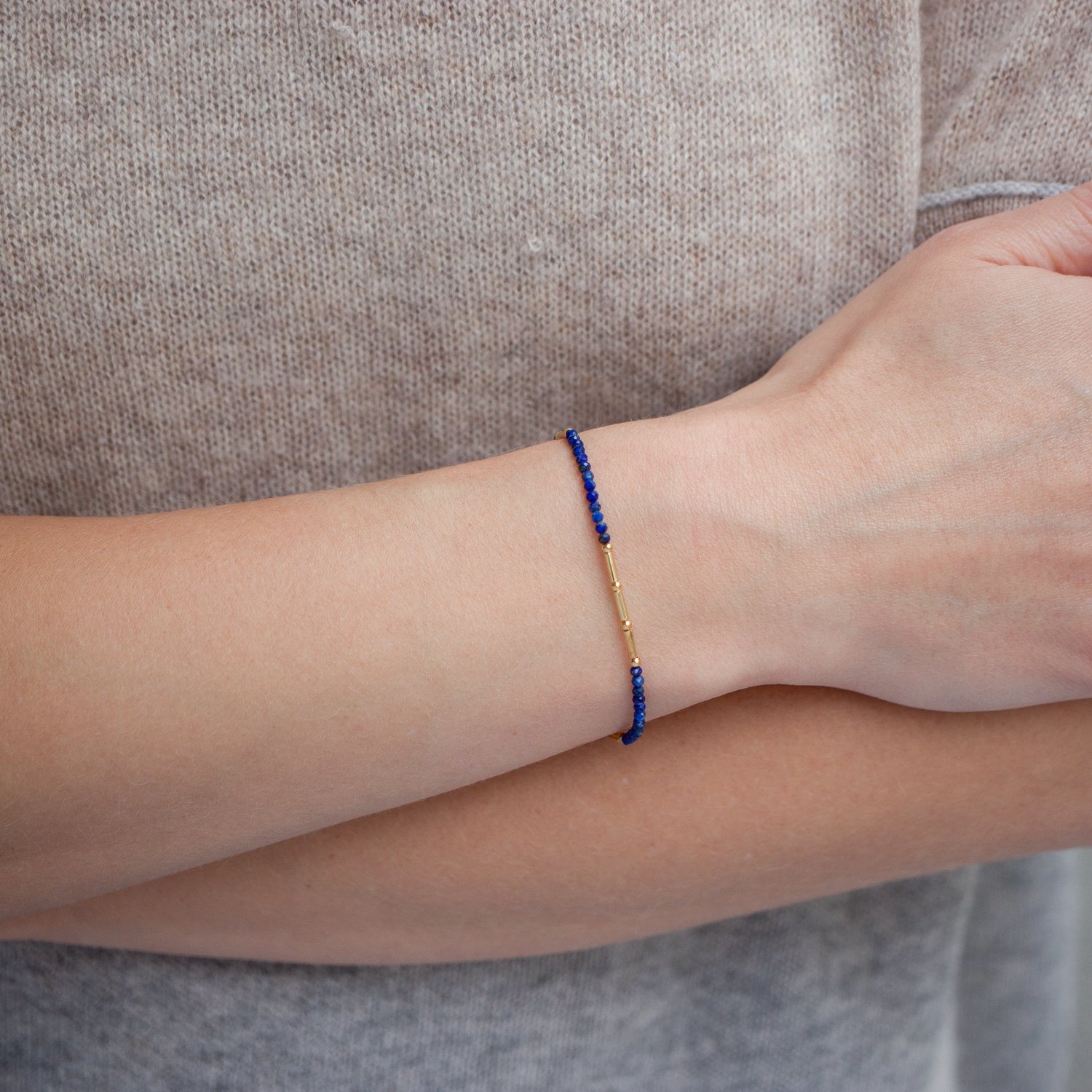 Lulu: Copley bracelet in 14k gold fill with lapis