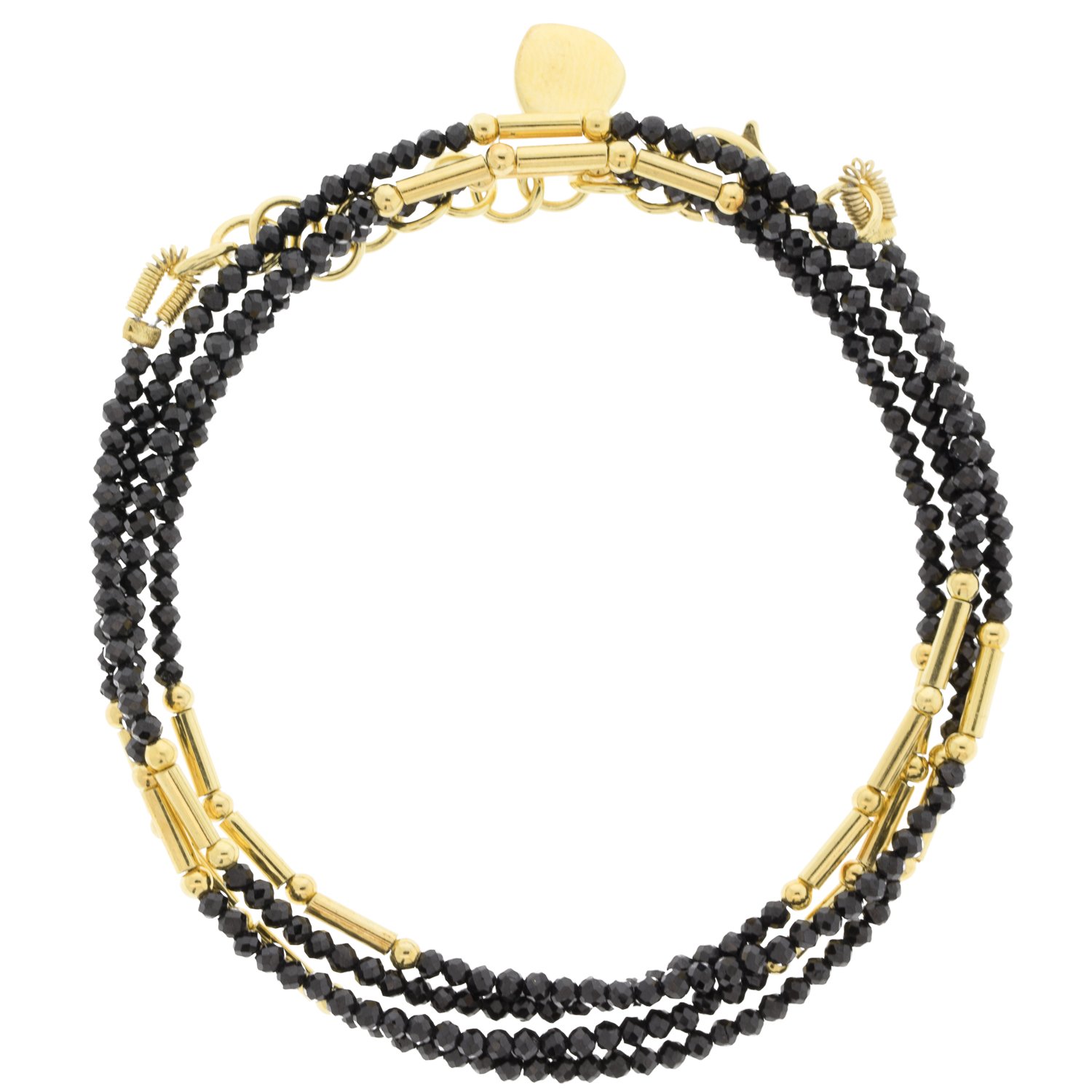 Lulu: Canyon bracelet in 14k gold fill with black spinel