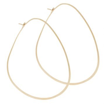 Melissa Joy Manning: Gold Large Triangle Hoop Earrings 2.5"