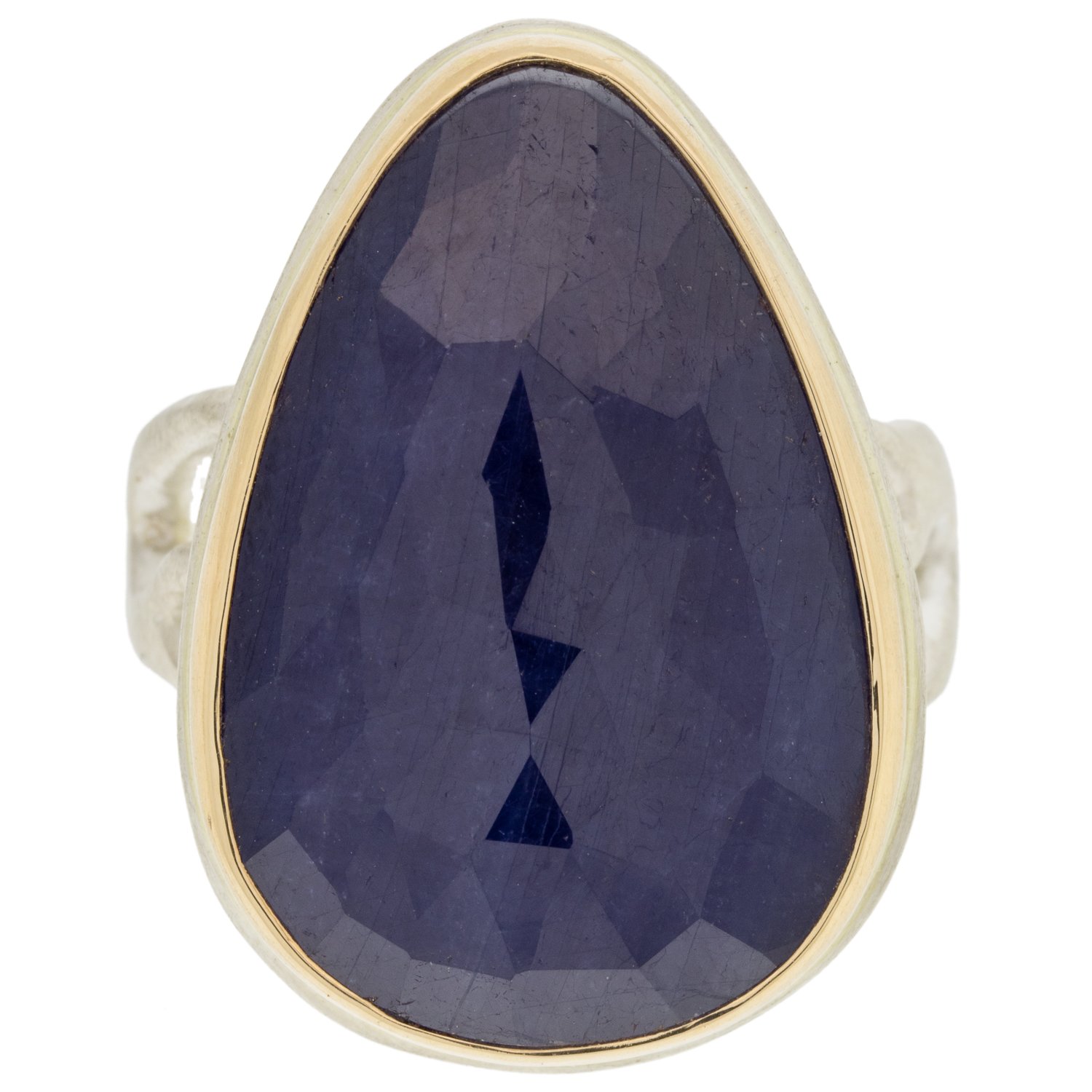 gold and silver ring with sapphire by jewelry designer jamie joseph