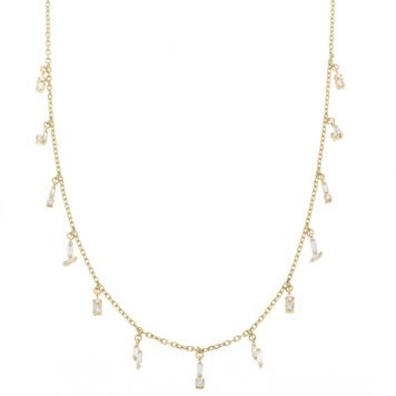 gold necklace with diamonds by jewelry designer suzanne kalan