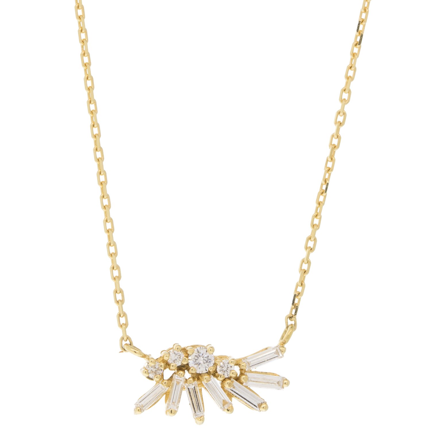 Suzanne Kalan: Necklace baguette diamond YG 18K 0.20tcw