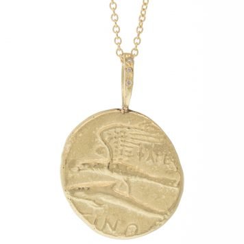 gold necklace with diamonds by jewelry designer robin haley