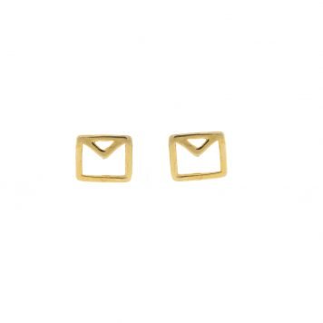 Tai: Gold envelope post earring