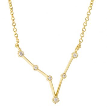 Tai: Gold simple chain necklace with Pisces constellation
