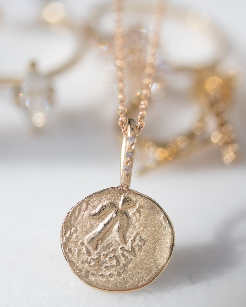 Robin Haley gold angel pendant necklace