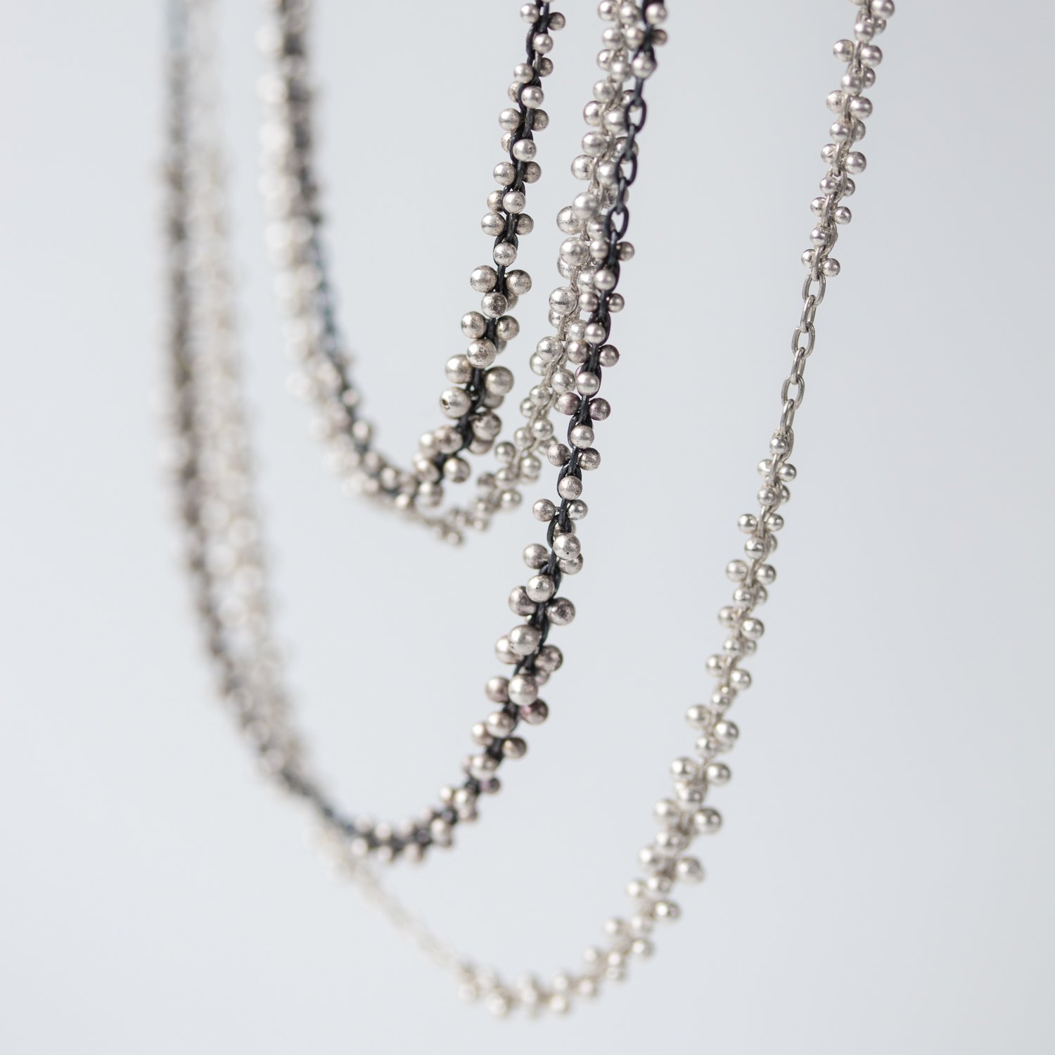 Ten Thousand Things: Necklace, Extra Luxe Beaded Clusters, Sterling Silver.