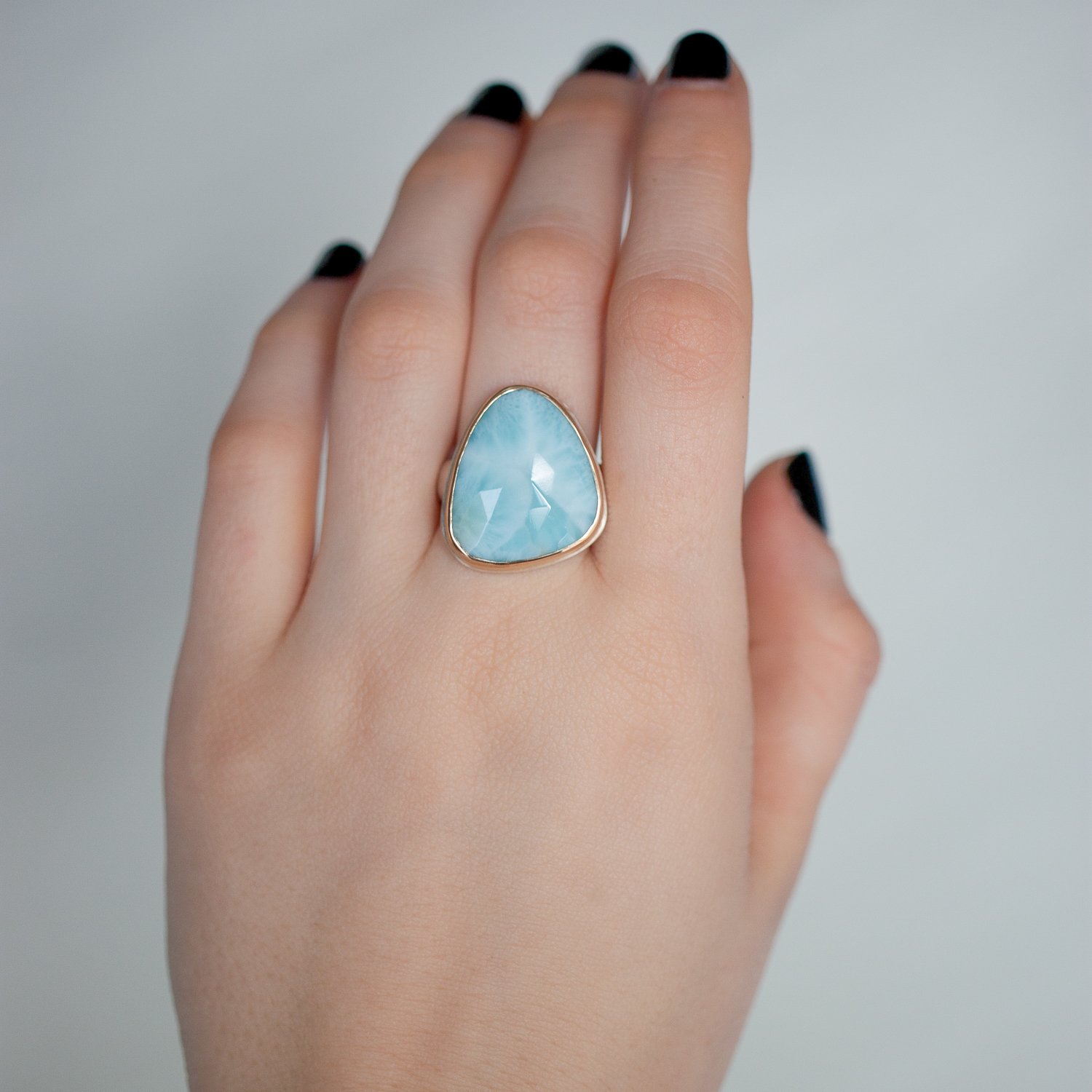 Jamie Joseph: Asymmetrical Larimar Ring
