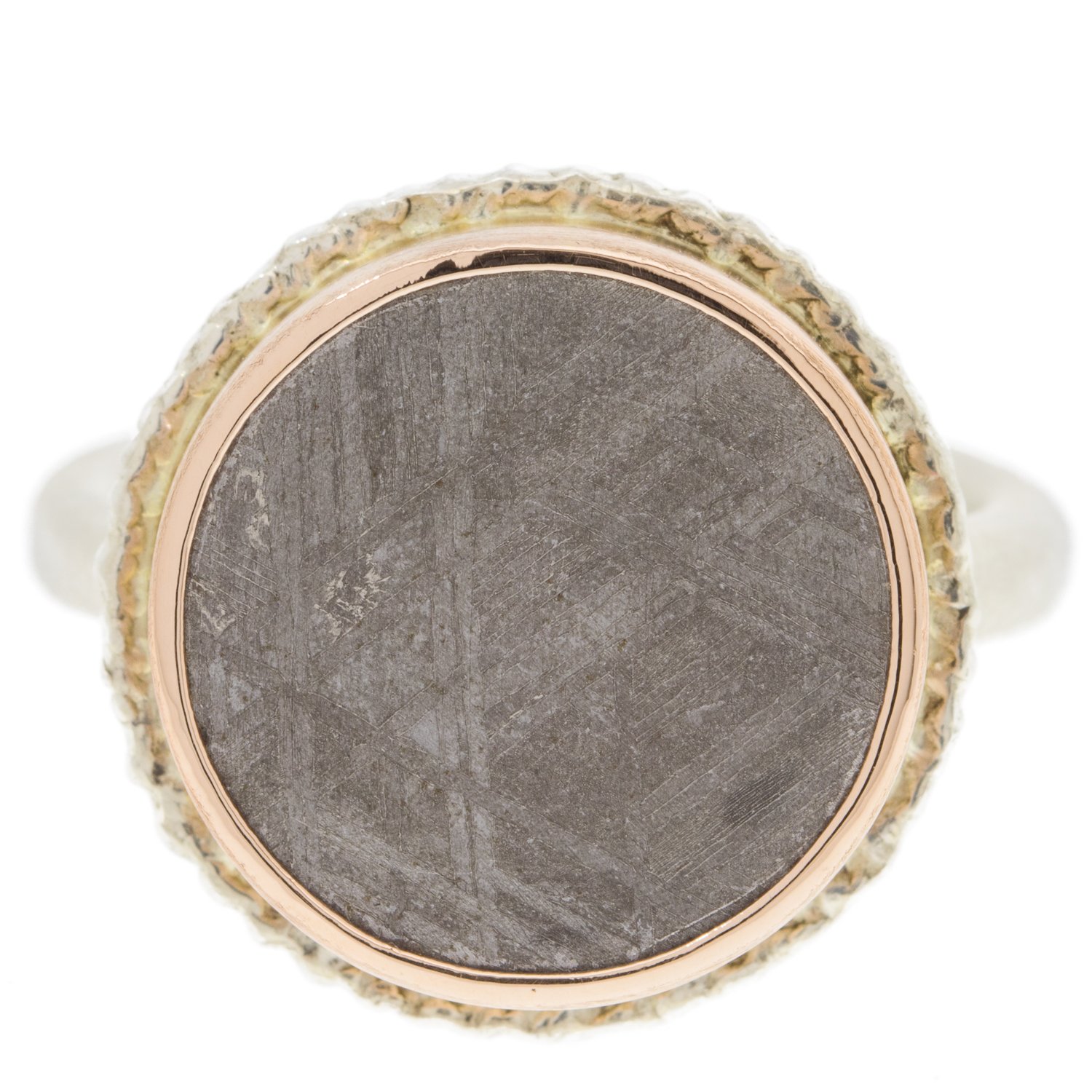Jamie Joseph: Round Scrimshaw Meteorite Ring