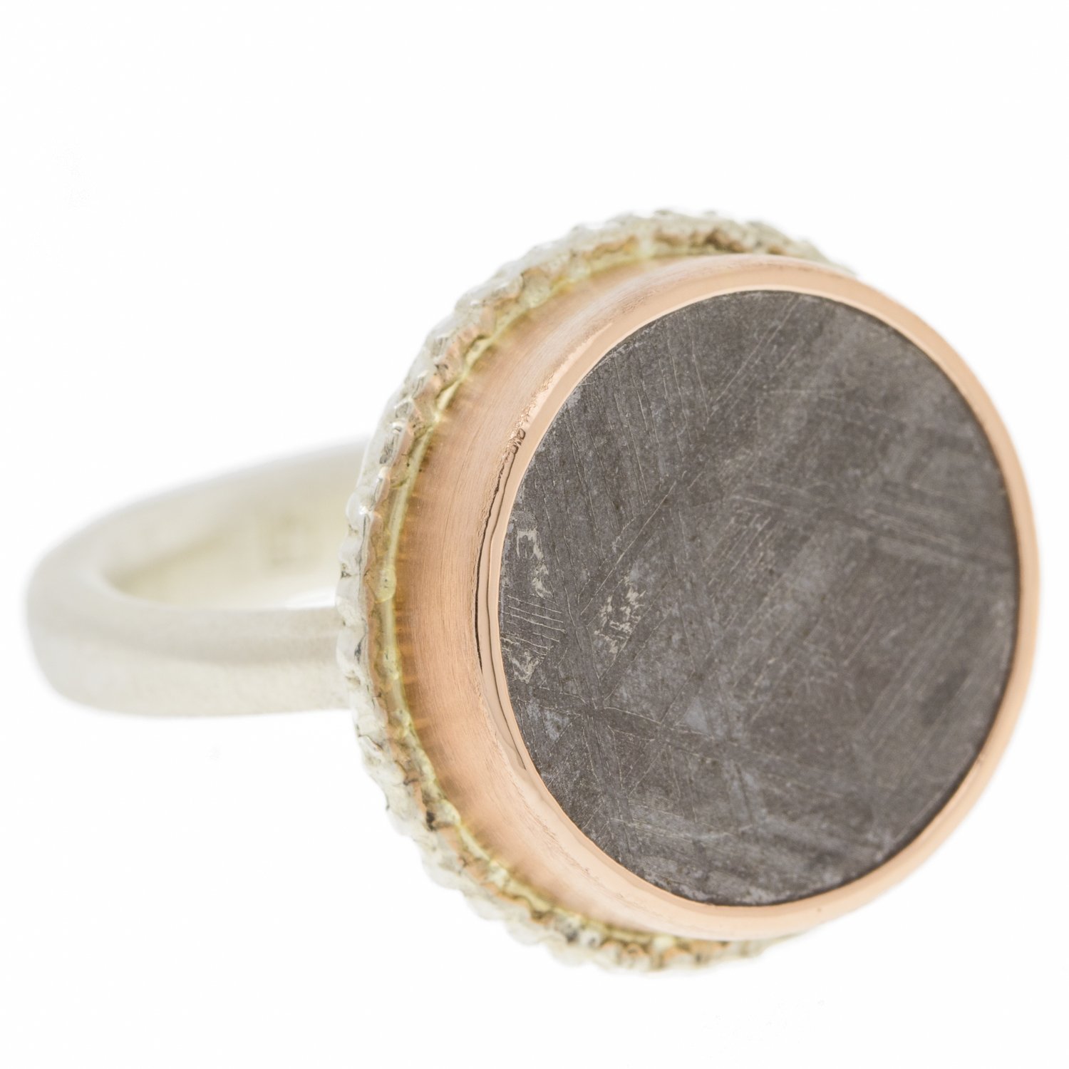 Jamie Joseph: Round Scrimshaw Meteorite Ring