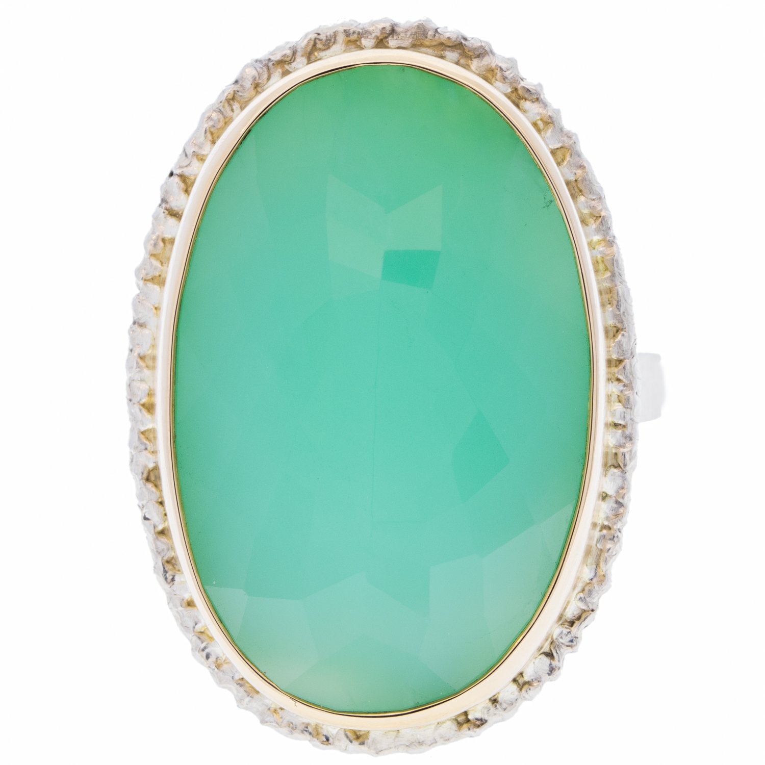 Jamie Joseph: Oval Inverted Chrysoprase Ring
